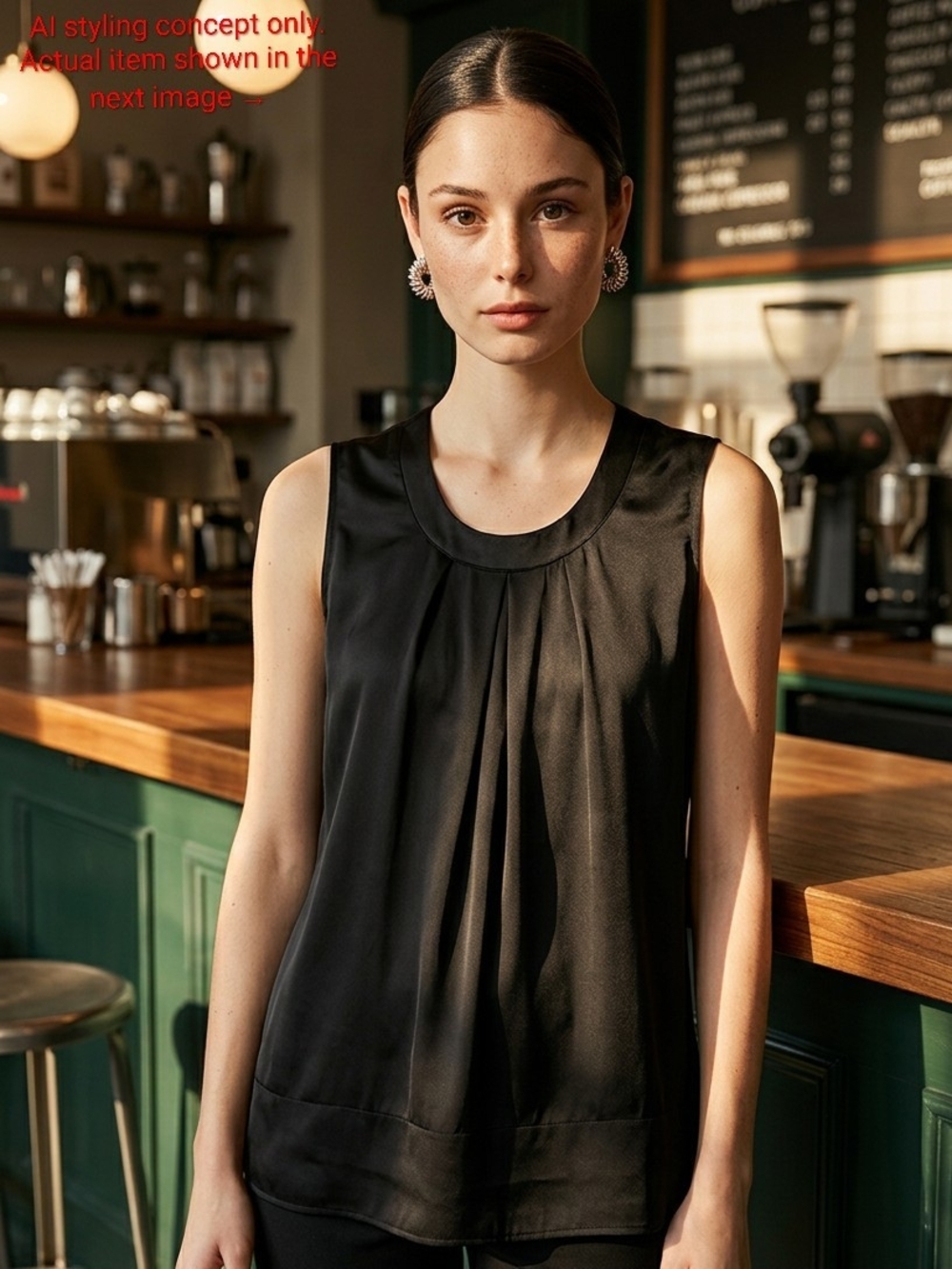 Sleeveless Blouse, Silk, Size 4 Petite